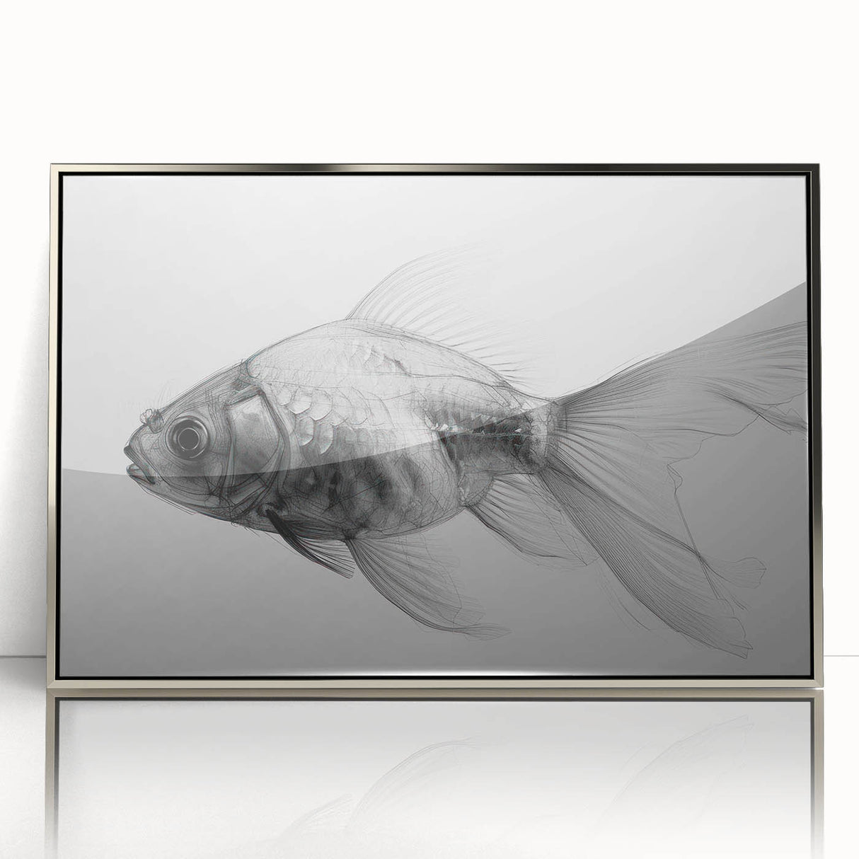Framed acrylic wall art showcasing a vibrant marine life fish design, featuring vivid colors and detailed textures, perfect for ocean-themed decor.