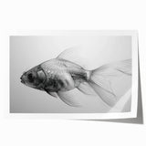 Vibrant marine life wall art featuring a colorful fish design, printed on high-quality paper, ideal for ocean-themed decor, showcasing intricate details and textures.
