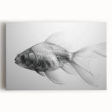 Vibrant stretched canvas wall art showcasing a colorful marine life fish design, perfect for ocean-themed decor, featuring intricate details and a glossy finish.
