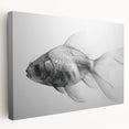 Colorful marine life canvas wall art showcasing various fish species in vibrant hues, perfect for ocean-themed decor. Stretched canvas with a side view, ideal for adding a lively touch to any room.