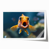 Vibrant rolled print of marine life wall art, showcasing colorful fish designs against a blue ocean background, perfect for home decor or aquatic-themed spaces.