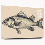 Acrylic wall art collection featuring a vibrant marine life fish design, displayed in a side view with pins, showcasing colorful aquatic elements and textures.