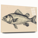 Vibrant marine life wall art collection featuring a colorful fish design on acrylic glass, displayed in a side view showcasing its sleek edges and vivid colors, ideal for ocean-themed decor.