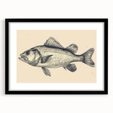 Framed wall art depicting vibrant marine life fish designs in colorful hues, set against a sleek black frame, perfect for ocean-themed decor.