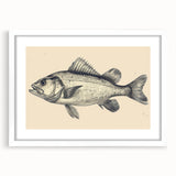 Framed wall art collection showcasing a vibrant marine life fish design, featuring a white mat and sleek frame, ideal for aquatic-themed decor.