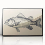 Framed acrylic wall art featuring a vibrant marine life fish design in a black frame, showcasing colorful aquatic species against a striking background. Perfect for ocean-themed decor.