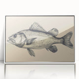 Framed wall art featuring a vibrant marine life fish design, set against a white background, showcasing colorful tropical fish and corals, perfect for ocean-themed decor.