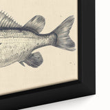 Close-up of a framed canvas wall art piece depicting vibrant marine life, showcasing colorful fish and aquatic plants, perfect for ocean-themed decor.