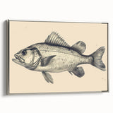 Framed canvas wall art featuring a vibrant marine life fish design in a silver frame. The artwork captures colorful fish swimming amidst coral, perfect for ocean-themed decor.