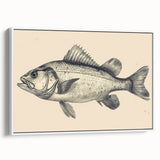 Framed canvas wall art showcasing a vibrant marine life fish design, featuring rich colors and intricate details, perfect for enhancing coastal home decor.