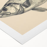 Vibrant rolled canvas wall art showcasing a detailed marine life fish design, featuring colorful aquatic patterns and textures, perfect for ocean-themed decor.