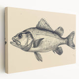 Stretched canvas wall art showcasing a vibrant marine life fish design in vivid colors, ideal for ocean-themed decor, enhancing any living space with its lively aquatic imagery.