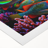 Vibrant marine life wall art on rolled canvas, showcasing colorful fish designs and intricate ocean-themed illustrations, perfect for enhancing coastal decor.