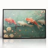 Framed acrylic wall art featuring a vibrant marine life fish design, showcasing colorful fish against a black background, perfect for ocean-themed decor.