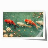 Vibrant rolled print showcasing a detailed marine life fish design, featuring colorful aquatic creatures in a dynamic underwater scene, perfect for ocean-themed decor.