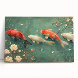 Vibrant marine life fish design stretched canvas wall art collection showcasing colorful aquatic species, perfect for enhancing coastal-themed decor.