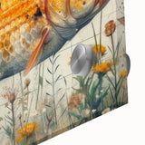 Vibrant close-up of a marine life wall art piece showcasing colorful fish designs, crafted on acrylic glass, perfect for enhancing coastal decor.