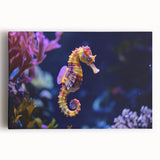 Vibrant marine life wall art featuring colorful fish designs on stretched canvas, ideal for ocean-themed decor, adding a lively touch to any room.
