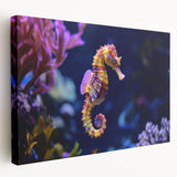 Stretched canvas wall art showcasing a vibrant marine life fish design in rich colors, perfect for ocean-themed decor, adding a lively touch to any space.