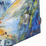 Close-up of vibrant marine life wall art featuring intricate fish designs in vivid colors, showcasing a stunning acrylic glass finish ideal for ocean-themed decor.