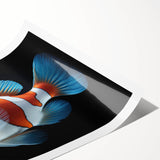 Vibrant marine life wall art design showcasing various colorful fish in an underwater scene, printed on high-quality paper, perfect for home decor.