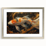 Framed marine life wall art featuring colorful fish designs in a silver frame with a mat, perfect for ocean-themed decor in living spaces.