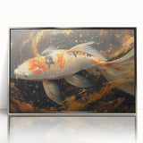 Framed acrylic wall art featuring a vibrant marine life fish design with silver accents, showcasing colorful fish against a deep blue background, ideal for ocean-themed decor.