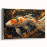 Framed canvas wall art showcasing a vibrant marine life fish design in silver frame, ideal for ocean-themed decor, enhancing any living space with its colorful aquatic elements.