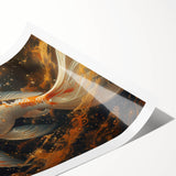 Vibrant marine life wall art print showcasing a colorful underwater scene with tropical fish and coral reef details, rolled for easy framing and display.