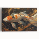 Vibrant marine life wall art canvas featuring colorful fish illustrations on a stretched frame, perfect for ocean-themed decor, enhancing any living space.