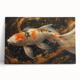 Vibrant marine life wall art on stretched canvas showcasing a colorful fish design, perfect for ocean-themed decor, adding a lively touch to any room.