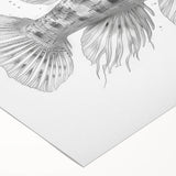 Vibrant rolled canvas wall art showcasing a marine life fish design with colorful aquatic patterns, perfect for ocean-themed decor.