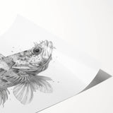 Colorful marine life wall art print showcasing vibrant fish and aquatic plants, perfect for ocean-themed decor. Ideal for adding a lively touch to any space.