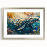 Framed wall art collection showcasing colorful marine life fish design with silver matting, perfect for enhancing aquatic-themed home decor.