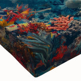 Close-up of a vibrant marine life wall art canvas featuring colorful fish designs, perfect for ocean-themed decor. Ideal for enhancing living spaces with aquatic charm.