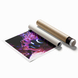 Vibrant marine life wall art print showcasing various colorful fish in an underwater scene, ideal for home decor or ocean-themed spaces, rolled for easy framing.