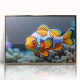 Framed marine life wall art featuring vibrant fish designs in a gold-acrylic frame, perfect for enhancing coastal or aquatic-themed decor.
