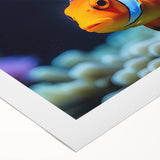 Vibrant marine life wall art design on rolled canvas, showcasing colorful fish and aquatic elements, ideal for ocean-themed decor, expertly crafted for durability.