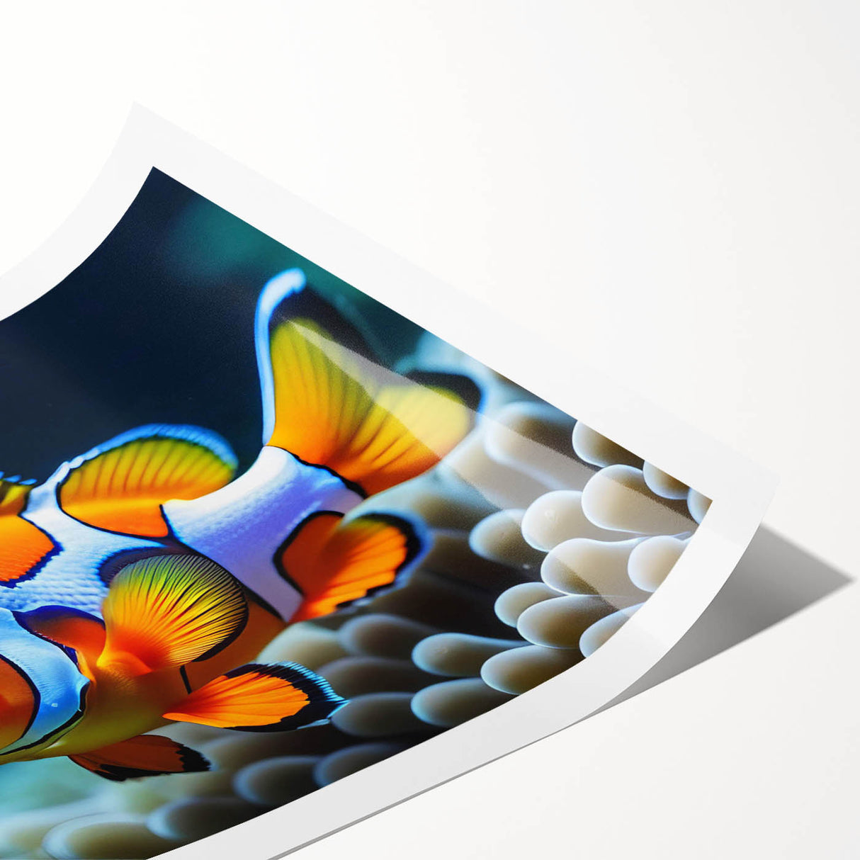 Vibrant marine life wall art print showcasing colorful fish and underwater scenery, rolled and securely packaged for easy display in any ocean-themed decor.