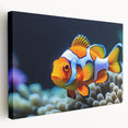 Stretched canvas wall art showcasing a vibrant marine life fish design, featuring intricate details and rich colors, ideal for ocean-themed decor.