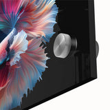 Close-up of a vibrant marine life wall art piece showcasing colorful fish designs on acrylic glass, adding a lively touch to home decor. Perfect for ocean enthusiasts.