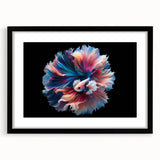 Framed marine life wall art showcasing vibrant fish designs in a sleek black frame, perfect for enhancing ocean-themed decor in homes or offices.