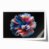 Vibrant marine life fish design wall art print showcasing colorful aquatic creatures in a dynamic underwater scene, perfect for ocean-themed decor.