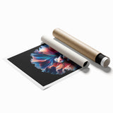 Colorful marine life wall art print showcasing various fish species in vibrant hues, ideal for ocean-themed decor. The design emphasizes intricate details and natural beauty, perfect for adding a splash of color to any room.