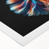 Colorful marine life wall art design on rolled canvas, showcasing vibrant fish illustrations in shades of blue, orange, and green, ideal for ocean-themed decor.