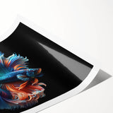 Colorful marine life wall art featuring a vibrant fish design, perfect for ocean-themed decor, printed on high-quality material for a stunning visual impact.