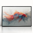 Framed wall art featuring a vibrant marine life fish design in acrylic, showcasing colorful aquatic species on a black background, perfect for ocean-themed decor.