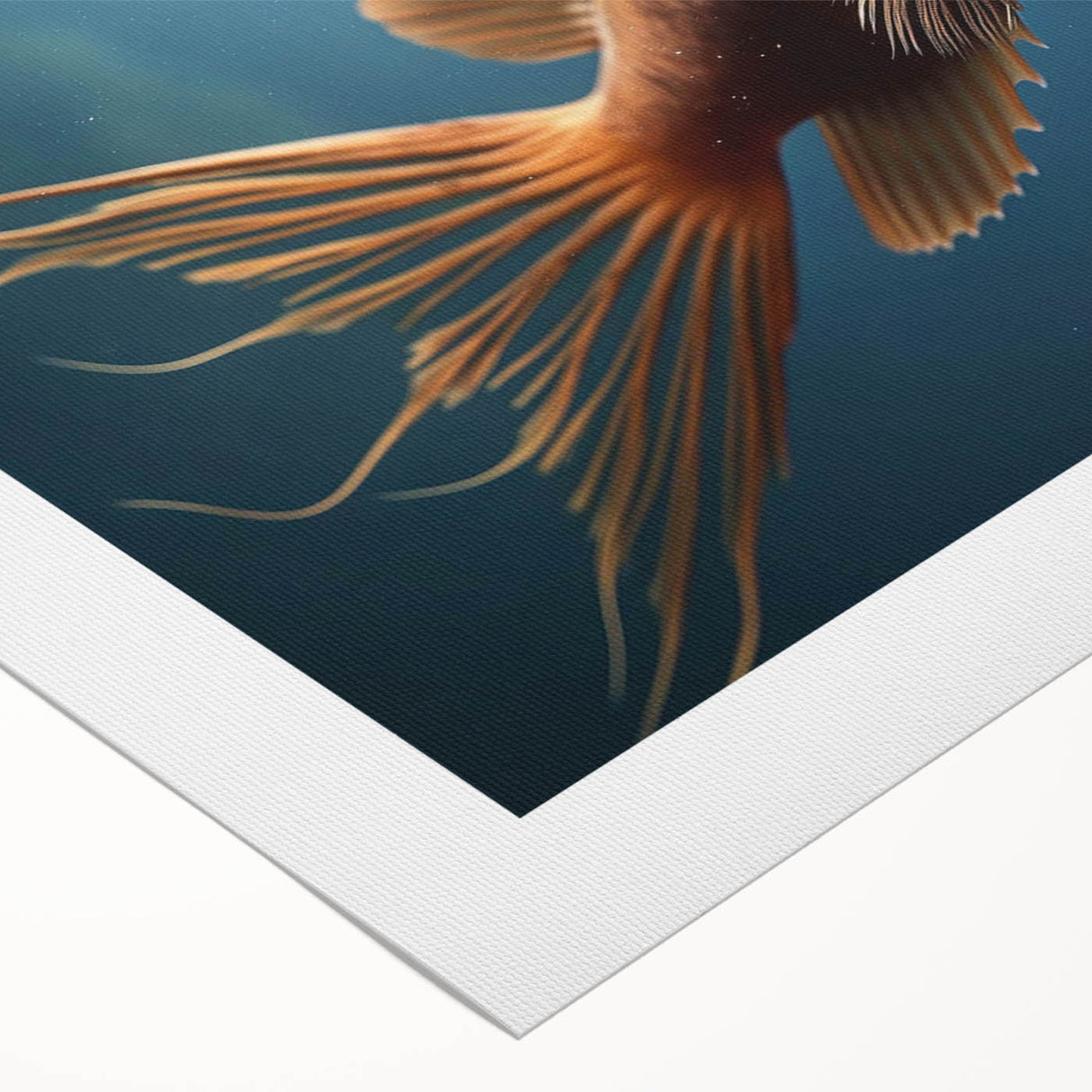 Vibrant rolled canvas wall art showcasing a colorful marine life design, featuring various fish and sea creatures on a textured surface, perfect for ocean-themed decor.