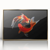 Framed acrylic wall art featuring a vibrant marine life fish design with gold accents, perfect for adding a touch of ocean-inspired decor to any space.
