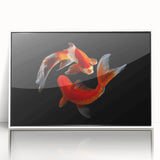 Framed acrylic wall art showcasing a vibrant marine life fish design, set against a sleek white background, perfect for ocean-themed decor in modern spaces.